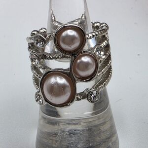 Paparazzi Silver Ring with Pearl Accents (198)